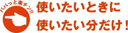 使いたい時に使いたい分だけ